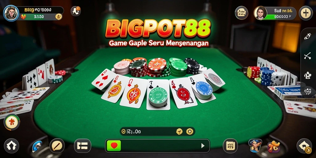 Tampilan gameplay Gaple yang menarik di BIGPOT88.